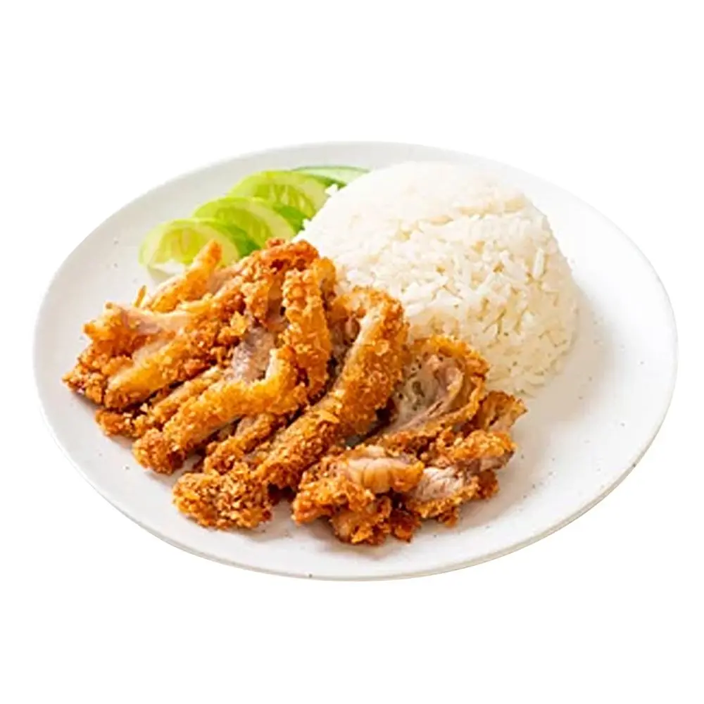 Fried Chicken / Pork Chop Rice / Riz avec poulet frit / côtelette de porc